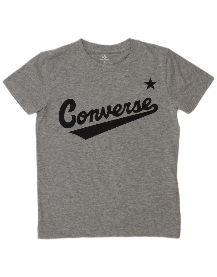 Converse Boys Graphic T-Shirt Top 5-6 Years Medium  Grey Cotton