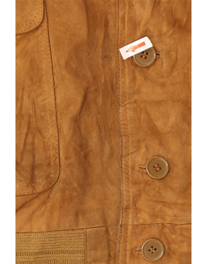 Conbipel Mens Suede Jacket Size 58 2XL Beige Leather