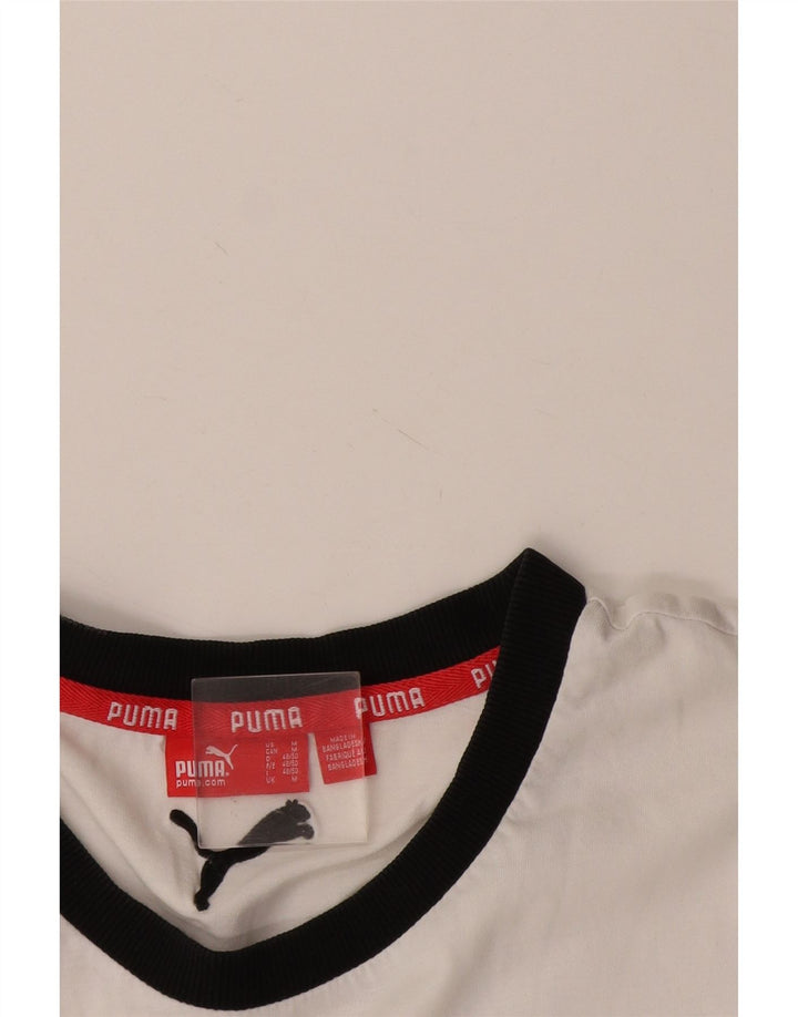 Puma Mens Graphic T-Shirt Top Medium White