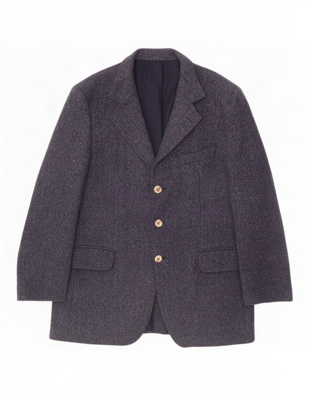 Harris Tweed Mens 3 Button Blazer Jacket UK 40 Large Navy Blue New Wool