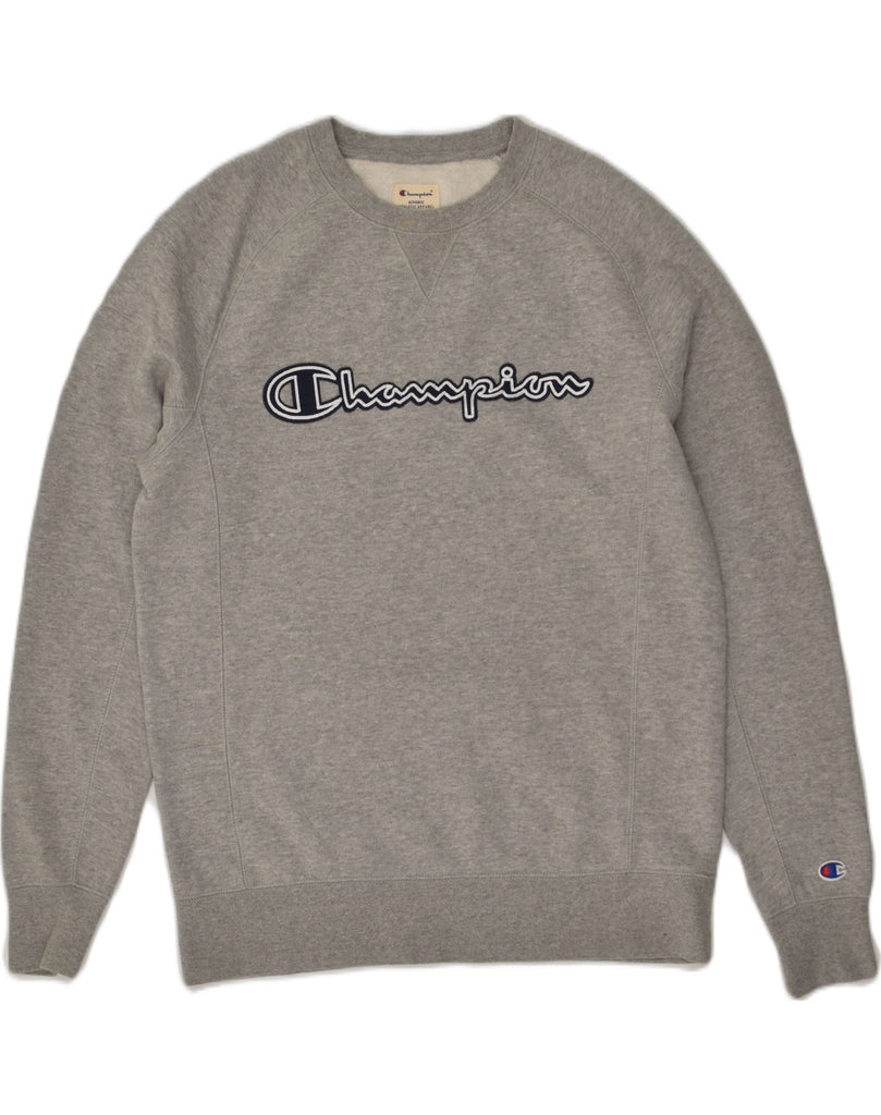 CHAMPION Mens Petit Graphic Sweatshirt Jumper Small Grey Cotton | Vintage Champion | Thrift | Second-Hand Champion | Used Clothing | Messina Hembry 