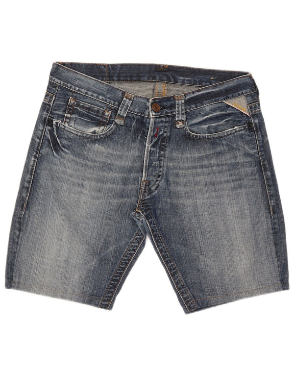 Replay Mens Denim Shorts W34 Large Blue Cotton