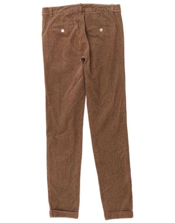 Massimo Dutti Womens Chino Trousers EU 36 XS W26 L29 Brown Herringbone