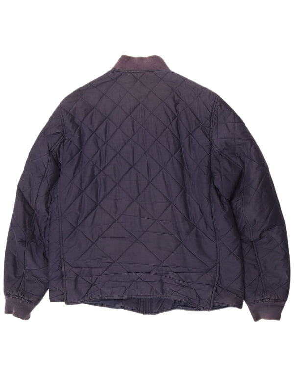 Lacoste Mens Quilted Jacket IT 56 3XL Navy Blue Polyester