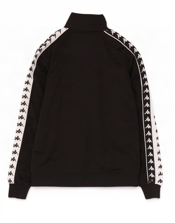 Kappa Mens Graphic Tracksuit Top Jacket Medium Black Colourblock Polyester