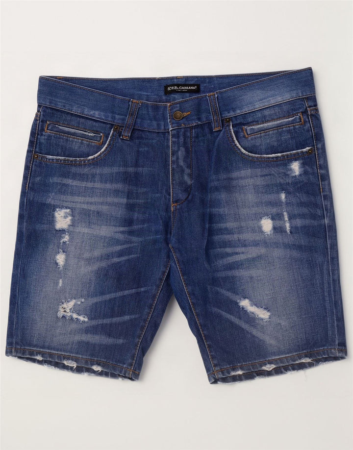 Dolce & Gabbana Mens Distressed Denim Shorts IT 50 Large W36 Blue Cotton