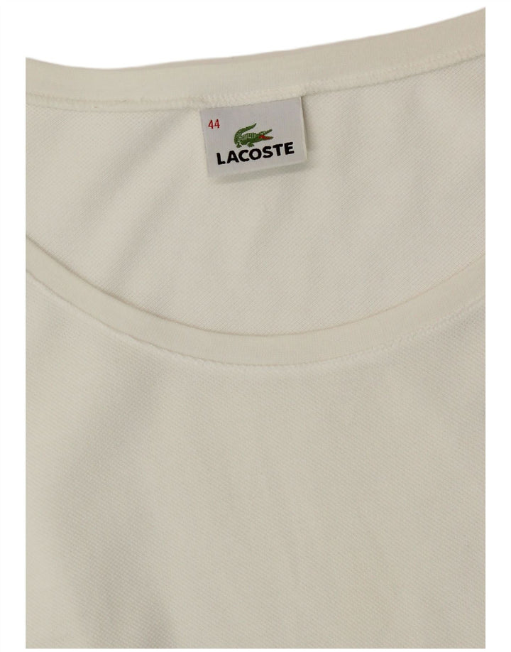 Lacoste Womens T-Shirt Top Size 44 Large White Cotton