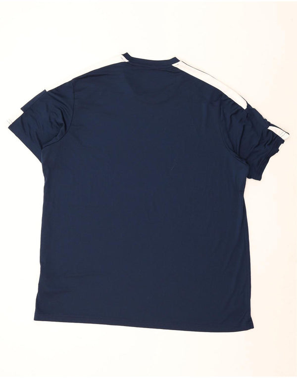 Adidas Mens Aeroready T-Shirt Top 2XL Navy Blue Colourblock Polyester