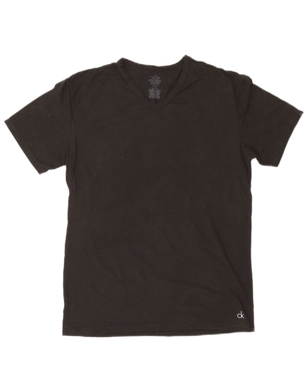 CALVIN KLEIN Mens T-Shirt Top Large Black Cotton