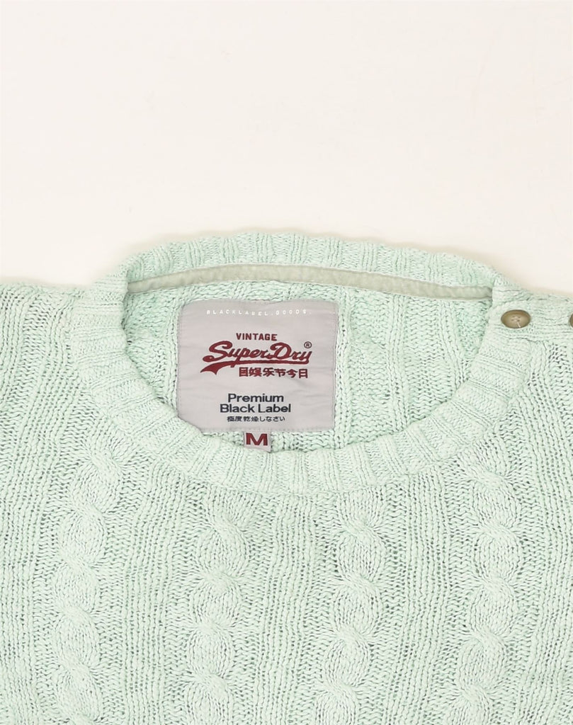 SUPERDRY Womens Crew Neck Jumper Sweater UK 12 Medium Green Cotton | Vintage Superdry | Thrift | Second-Hand Superdry | Used Clothing | Messina Hembry 