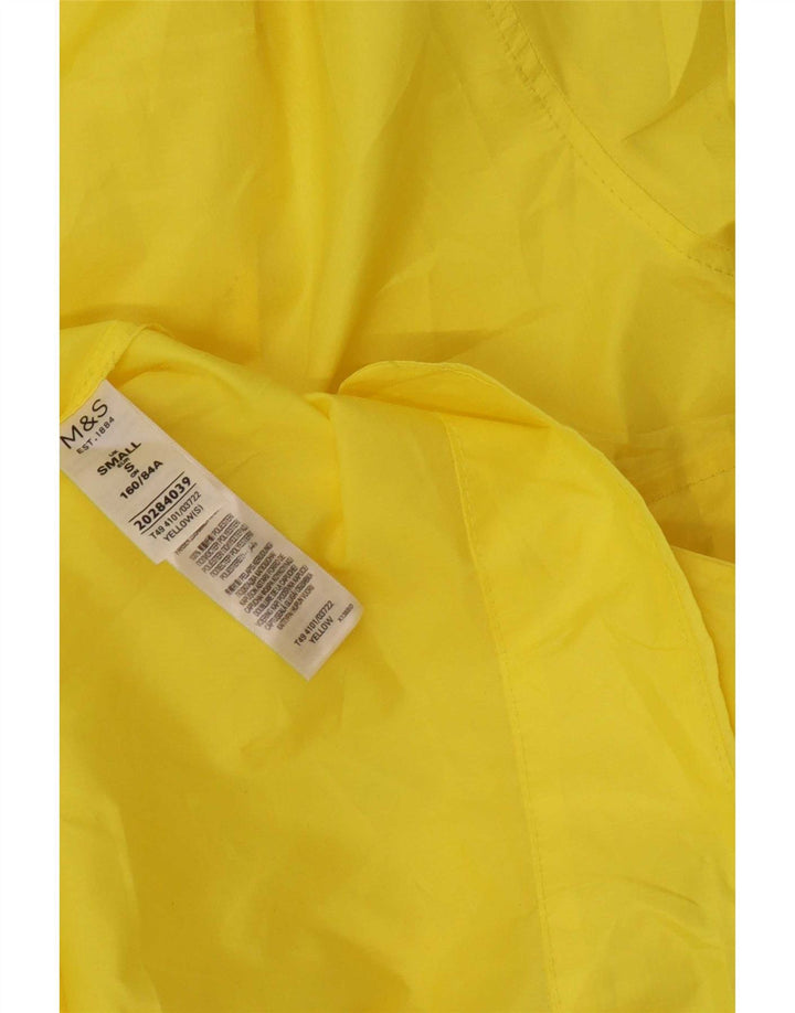 Marks & Spencer Womens Hooded Raincoat UK 10 Small Yellow Polyester