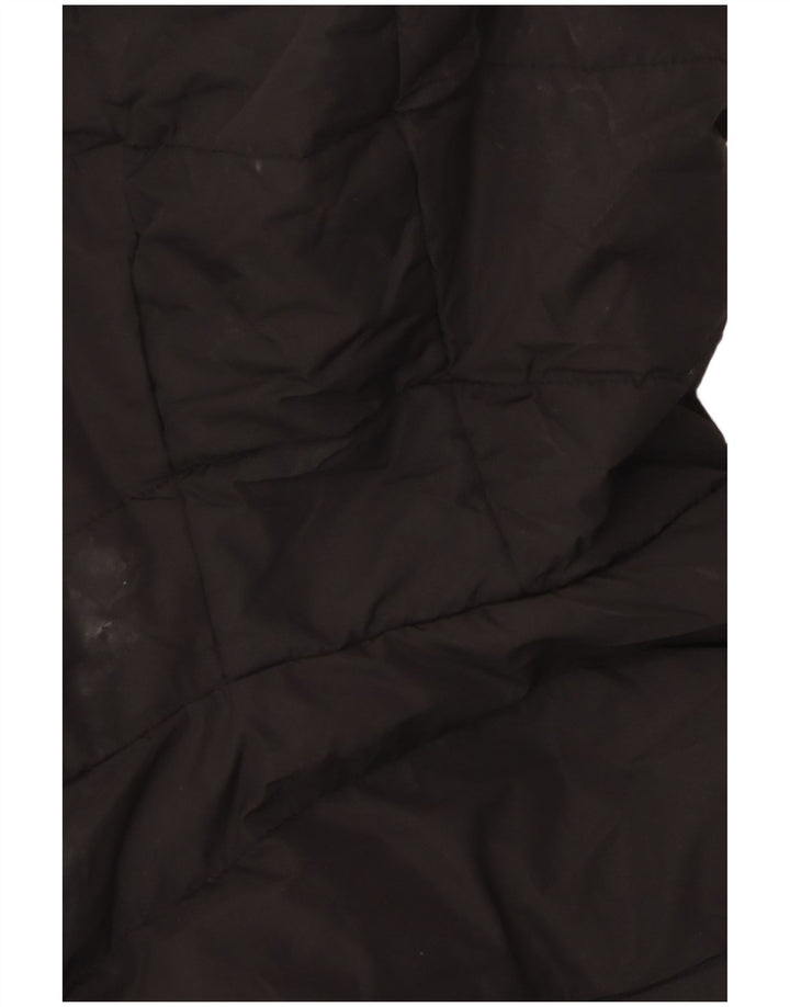 SUPERDRY Womens Crop Hooded Padded Jacket UK 12 Medium  Black Polyester