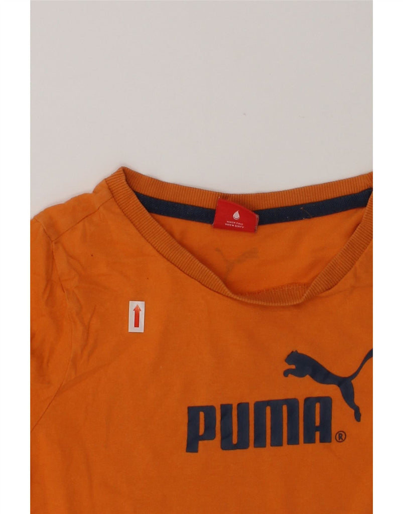 PUMA Boys Graphic T-Shirt Top 5-6 Years Orange Cotton | Vintage Puma | Thrift | Second-Hand Puma | Used Clothing | Messina Hembry 