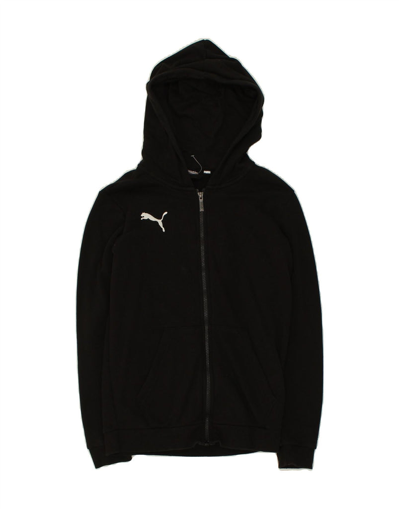 PUMA Boys Graphic Zip Hoodie Sweater 13-14 Years Black Cotton Vintage Puma and Second-Hand Puma from Messina Hembry 