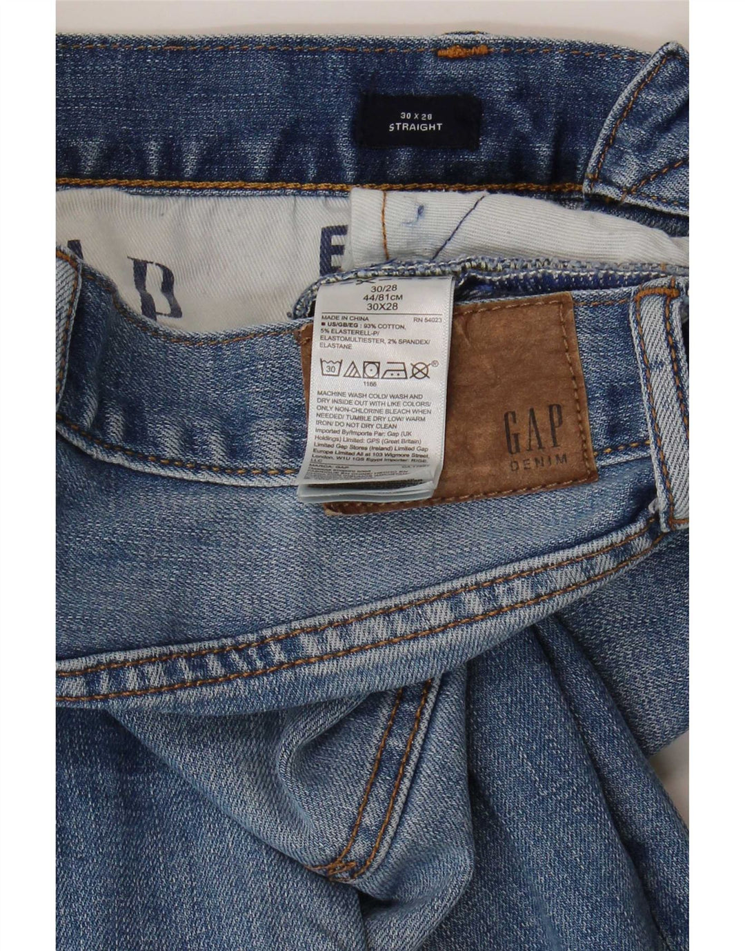 Gap Mens Straight Jeans W30 L28 Blue Cotton