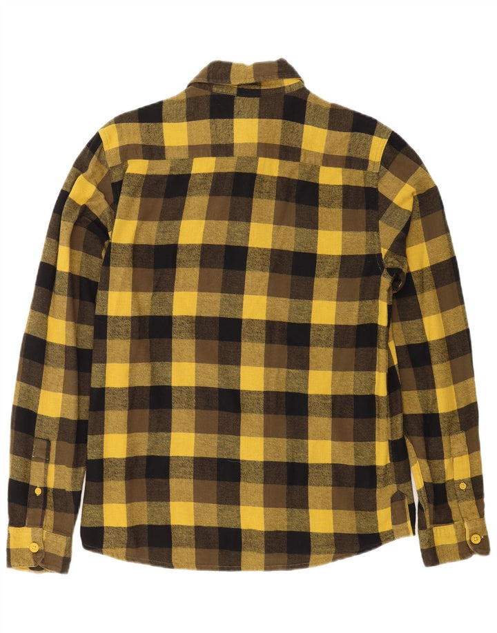 Dickies Mens Flannel Shirt Small Yellow Check Cotton