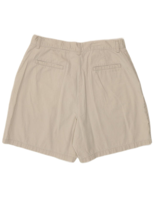 Eddie Bauer Womens High Rise Chino Shorts US 14 Large W32 Beige Cotton