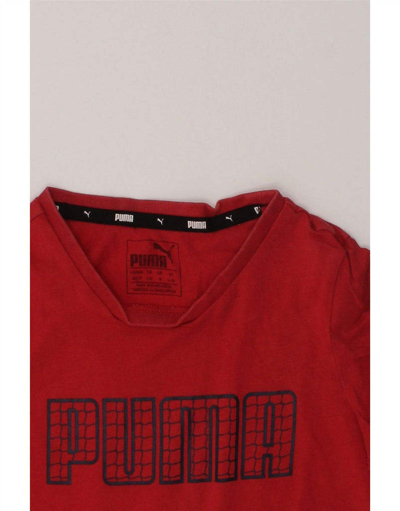 PUMA Boys Graphic T-Shirt Top 5-6 Years Red Cotton | Vintage Puma | Thrift | Second-Hand Puma | Used Clothing | Messina Hembry 