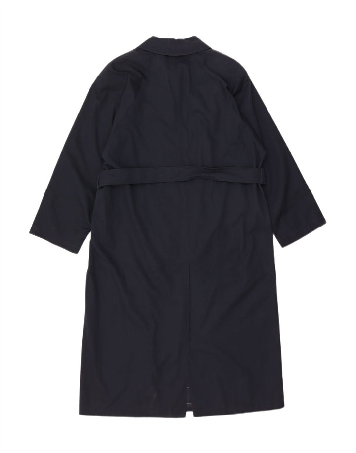 Vintage Womens Overcoat UK 16 Large Navy Blue Polyester