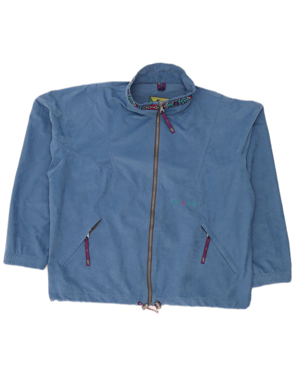 Great Escapes Mens Graphic Velour Tracksuit Top Jacket XL Blue Polyester