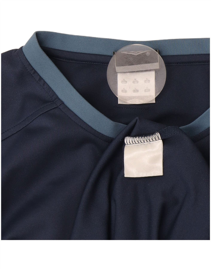 Umbro Mens Graphic T-Shirt Top XL Navy Blue Colourblock Polyester