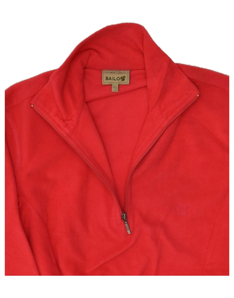 BAILO Womens Zip Neck Fleece Jumper UK 6 XS Red Polyester | Vintage Bailo | Thrift | Second-Hand Bailo | Used Clothing | Messina Hembry 