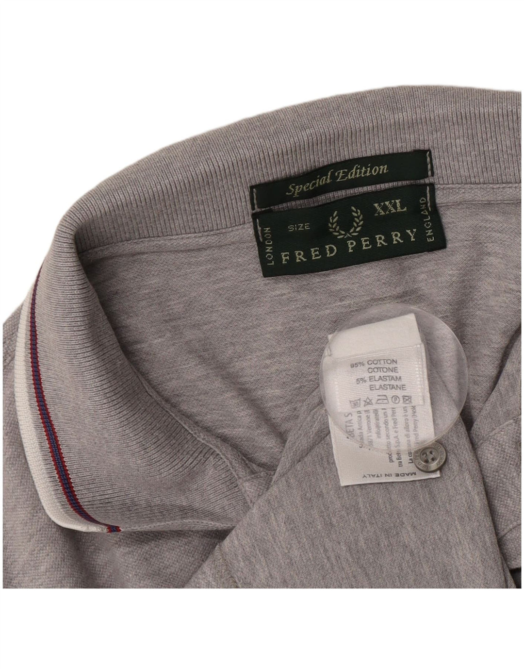 Fred Perry Mens Polo Shirt 2XL Grey Flecked Cotton