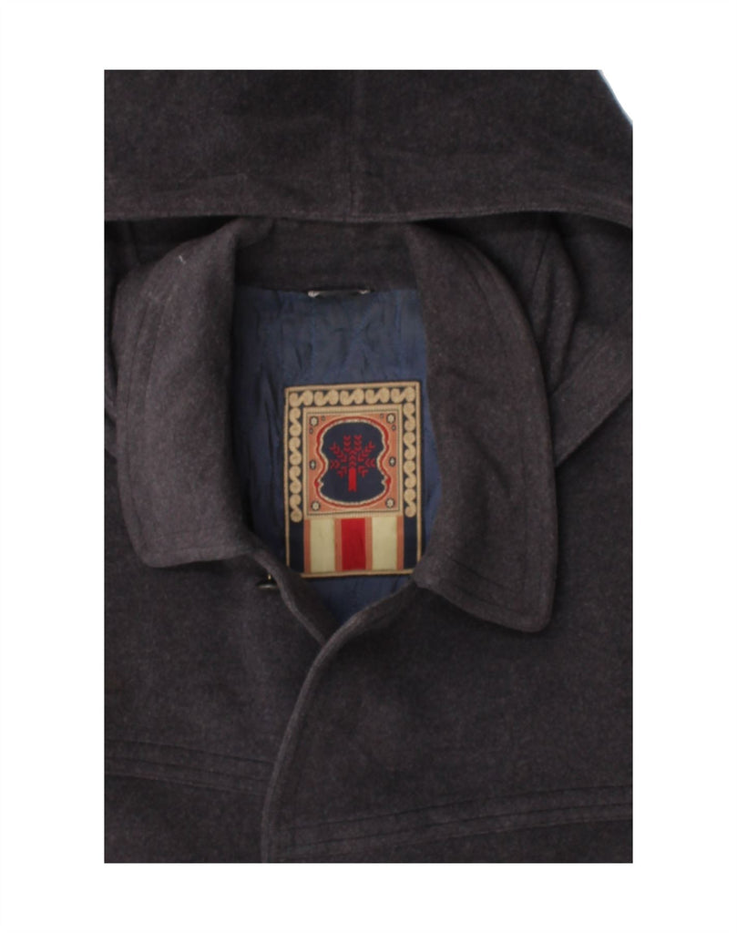 VINTAGE Mens Hooded Duffle Coat UK 42 XL Grey Vintage Vintage and Second-Hand Vintage from Messina Hembry 