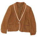 Vintage Womens 1 Button Blazer Jacket UK 14 Medium Brown Ramie
