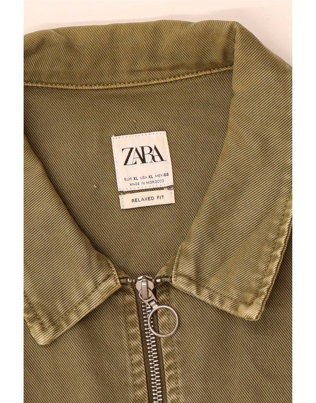 Zara Mens Relaxed Fit Utility Jacket UK 42 XL Khaki