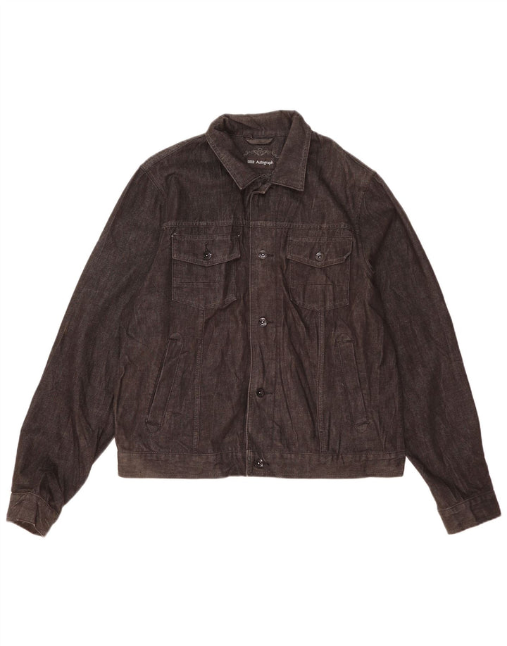 Marks & Spencer Mens Autograph Denim Jacket UK 38 Medium Black