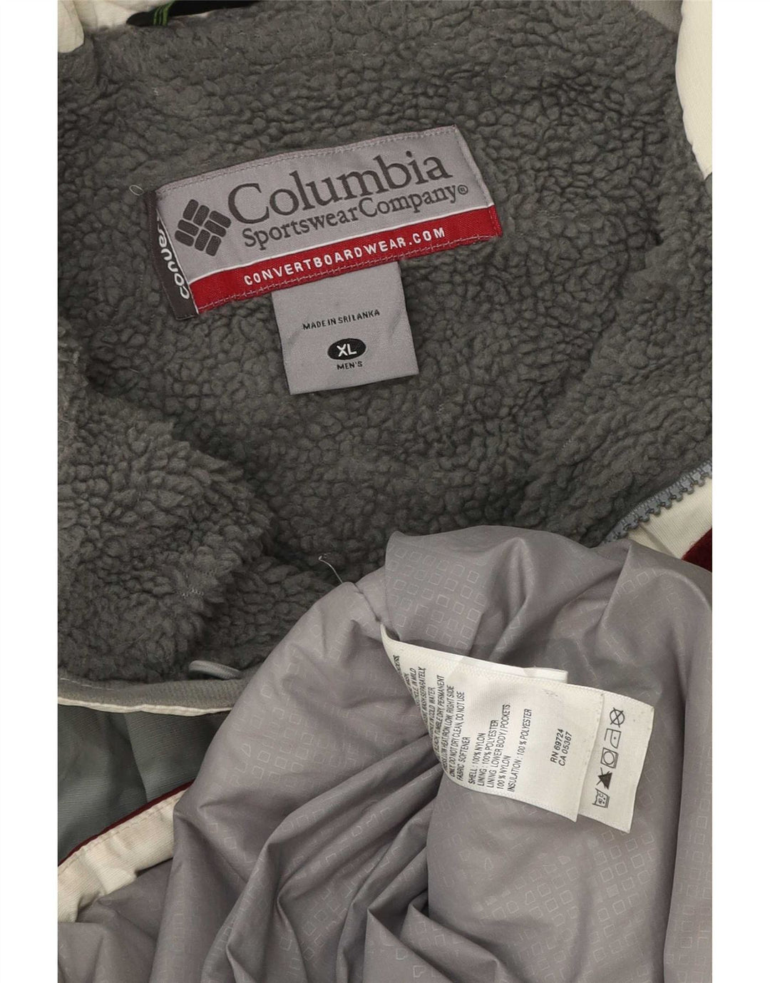 Columbia Mens Ski Jacket UK 42 XL Burgundy Colourblock Polyester