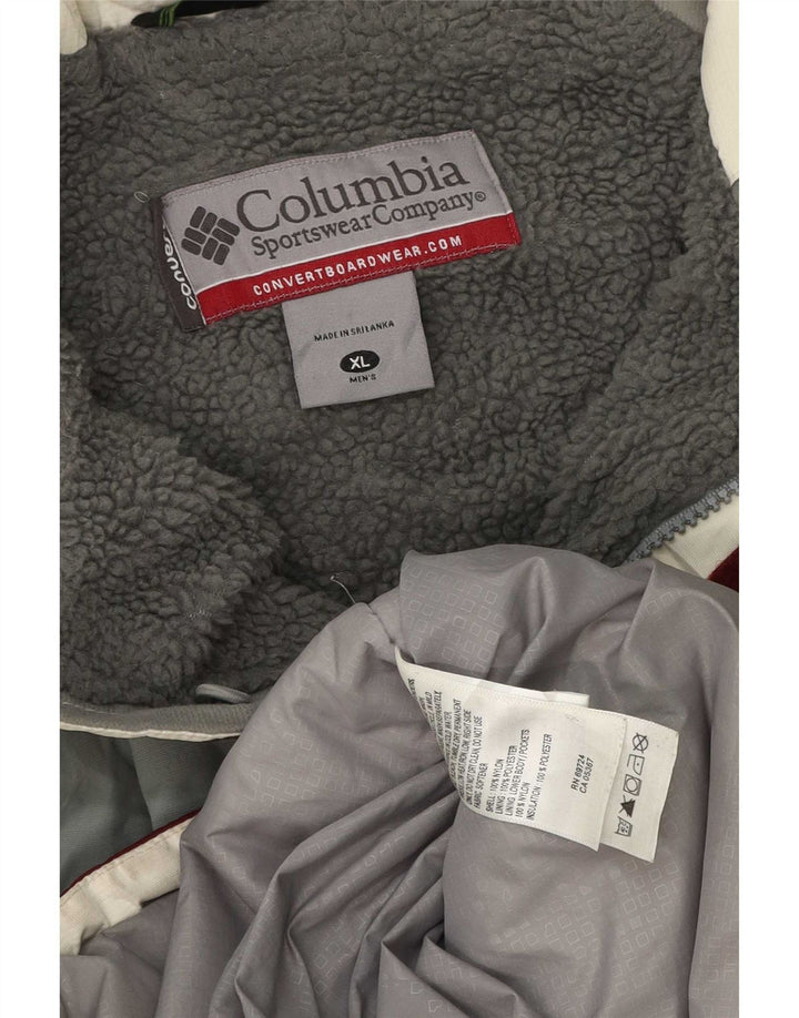 Columbia Mens Ski Jacket UK 42 XL Burgundy Colourblock Polyester