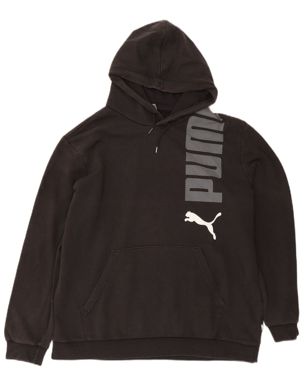 Puma Mens Graphic Hoodie Jumper XL Black Cotton