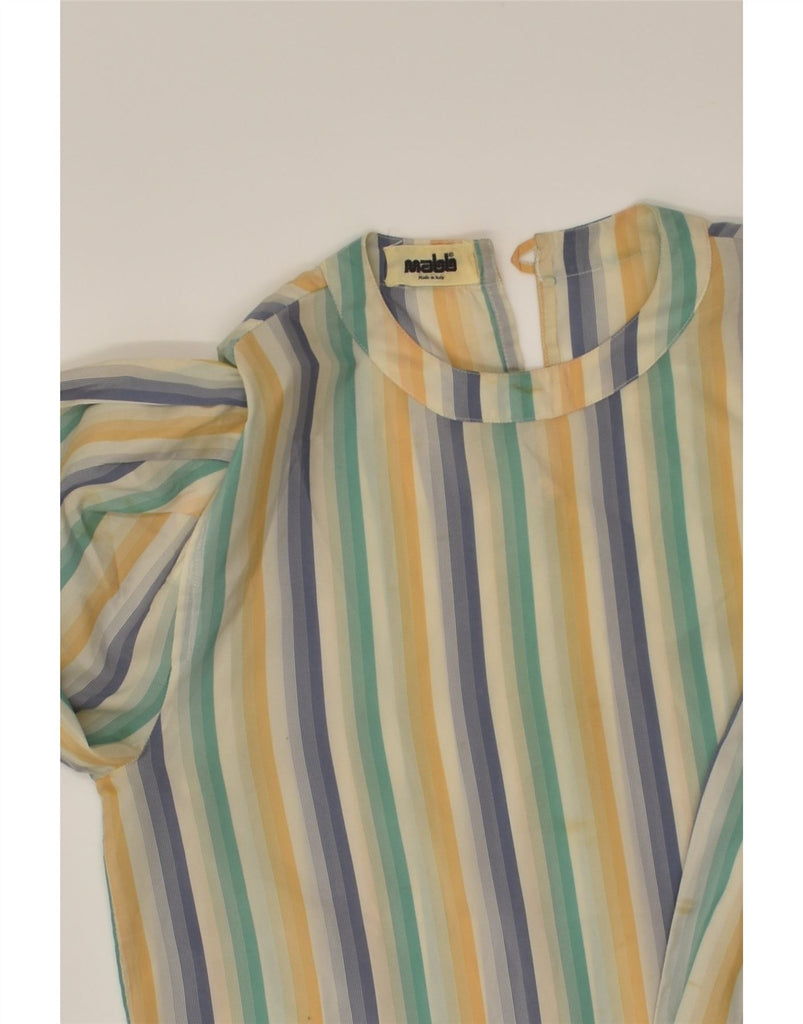 VINTAGE Womens Blouse Top UK 12 Medium Multicoloured Striped | Vintage Vintage | Thrift | Second-Hand Vintage | Used Clothing | Messina Hembry 