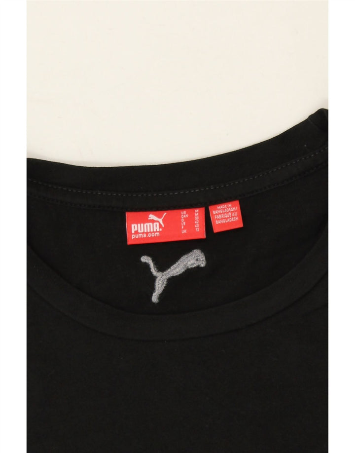 PUMA Womens Graphic T-Shirt Top UK 12 Medium Black Cotton Vintage Puma and Second-Hand Puma from Messina Hembry 