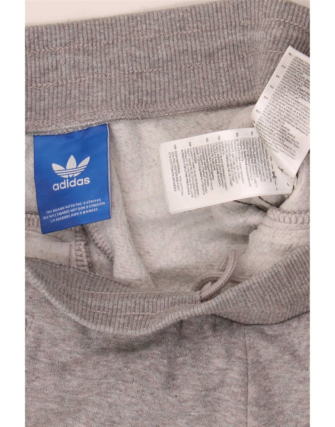 Adidas Mens Tracksuit Trousers Joggers Medium Grey Flecked Cotton