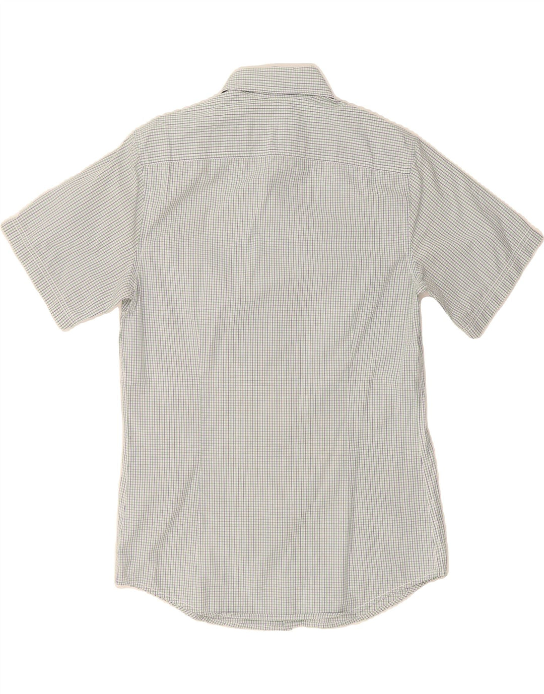BENETTON Mens Short Sleeve Shirt Small White Check Vintage Benetton and Second-Hand Benetton from Messina Hembry 