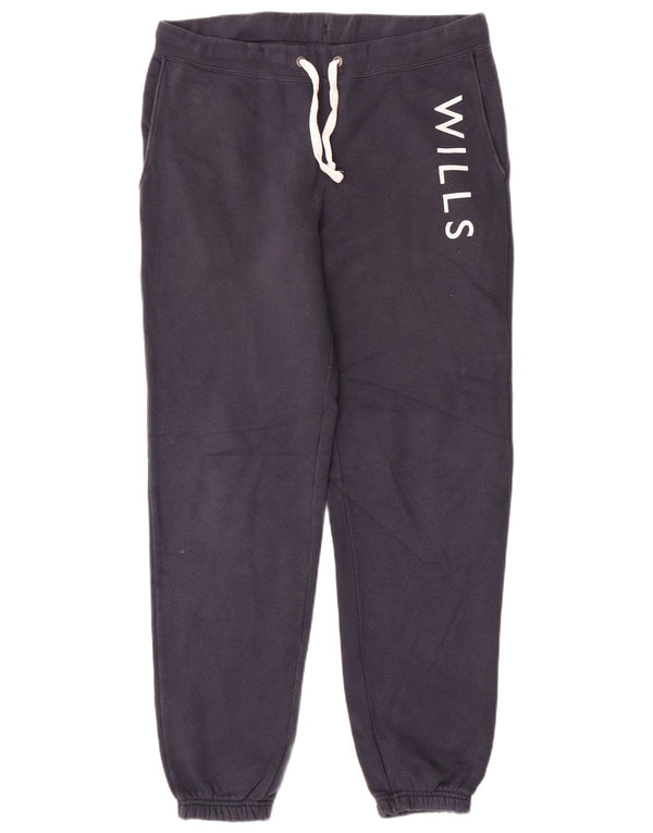 Jack Wills Mens Graphic Tracksuit Trousers Joggers Medium Navy Blue Cotton