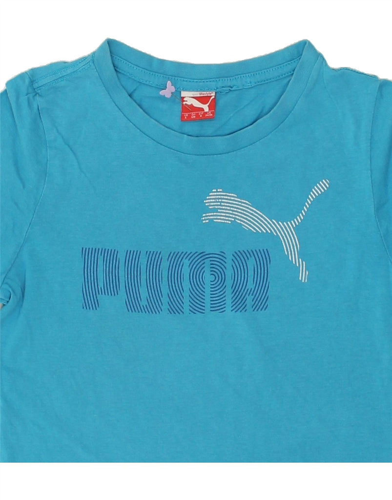 PUMA Boys Graphic T-Shirt Top 7-8 Years Small Blue Cotton | Vintage Puma | Thrift | Second-Hand Puma | Used Clothing | Messina Hembry 