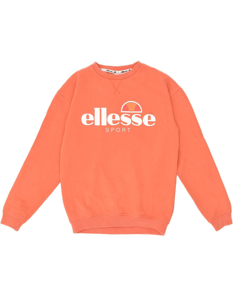 ELLESSE Womens Graphic Sweatshirt Jumper UK 8 Small Orange Vintage Ellesse and Second-Hand Ellesse from Messina Hembry 