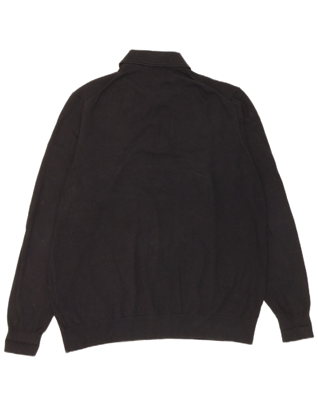 Marks & Spencer Mens Polo Neck Jumper Sweater XL Black Cotton