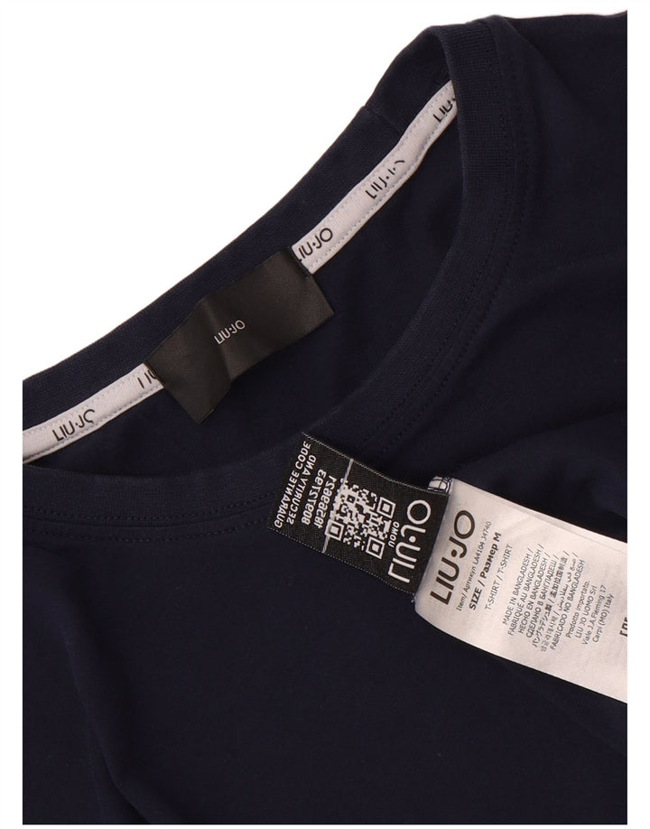Liu Jo Mens T-Shirt Top Medium Navy Blue Cotton