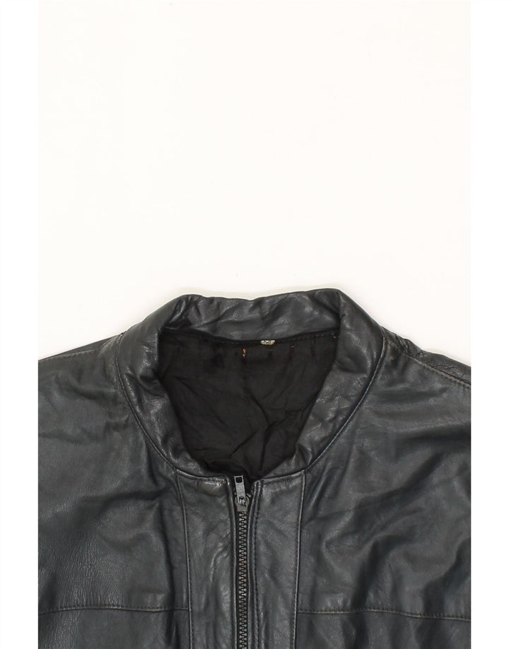 VINTAGE Womens Leather Jacket IT 54 2XL Black Vintage Vintage and Second-Hand Vintage from Messina Hembry 