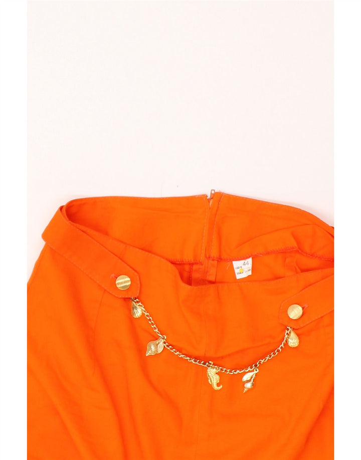 VINTAGE Womens Pencil Skirt IT 44 Medium W28  Orange Cotton Vintage Vintage and Second-Hand Vintage from Messina Hembry 