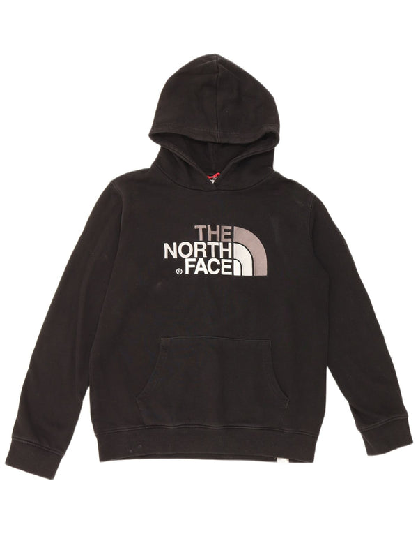 The North Face Boys Graphic Hoodie Jumper 14-15 Years XL Black Cotton