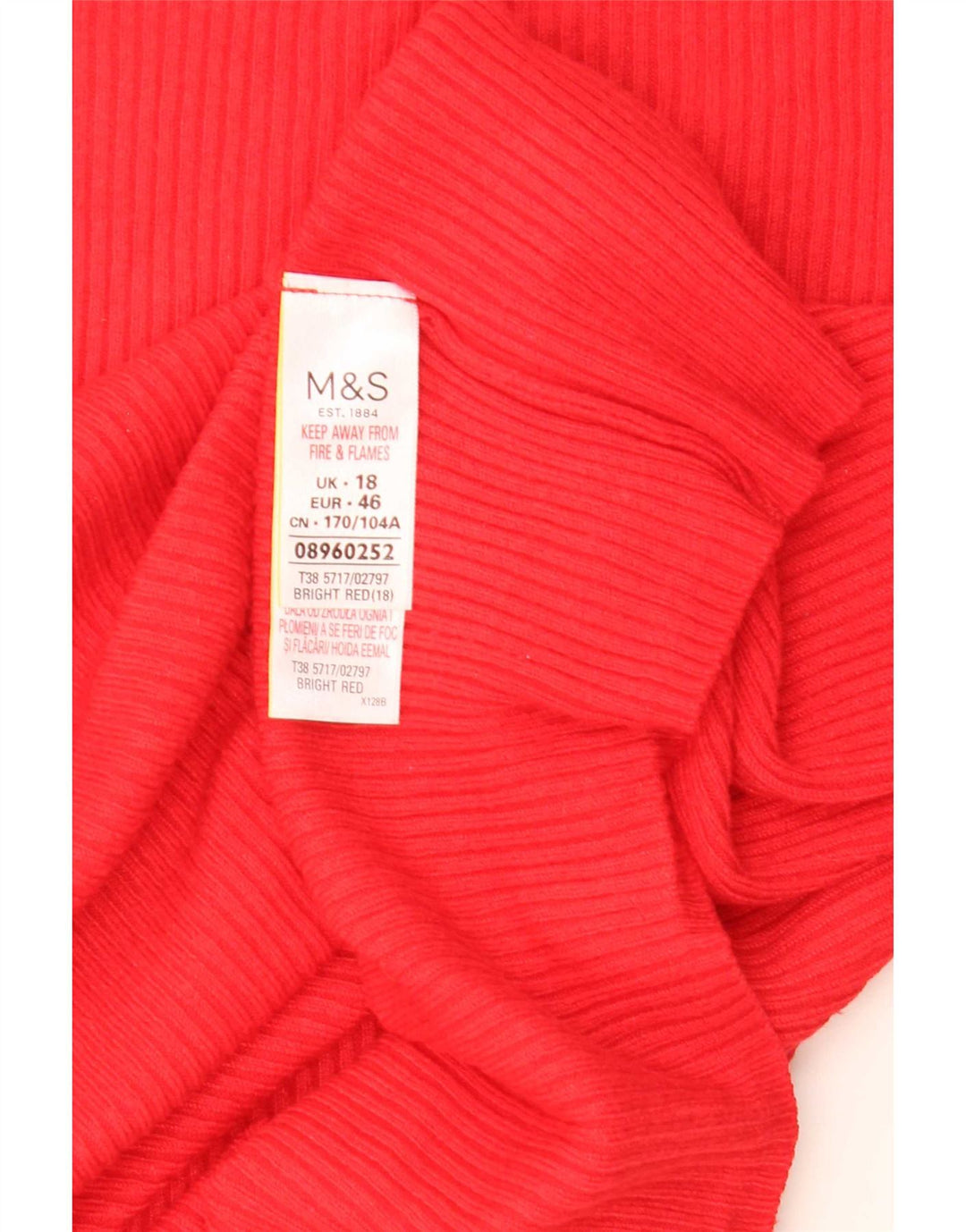 Marks & Spencer Womens T-Shirt Top UK 18 XL Red Viscose