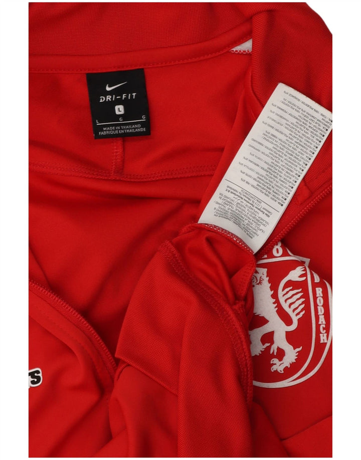 NIKE Mens Dri Fit Graphic Tracksuit Top Jacket Large Red Colourblock