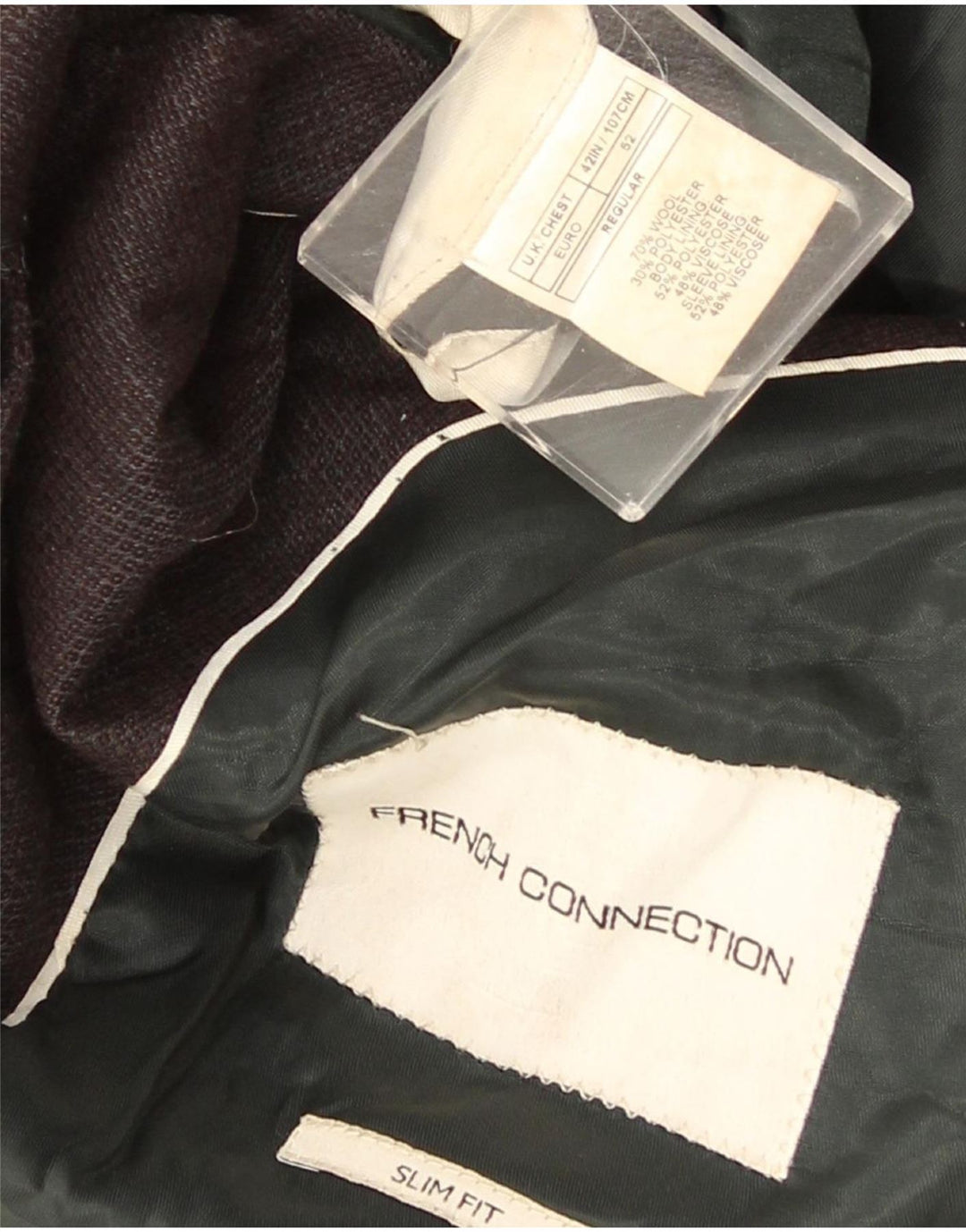 French Connection Mens 2 Button Blazer Jacket UK 42 XL Grey Wool Classic