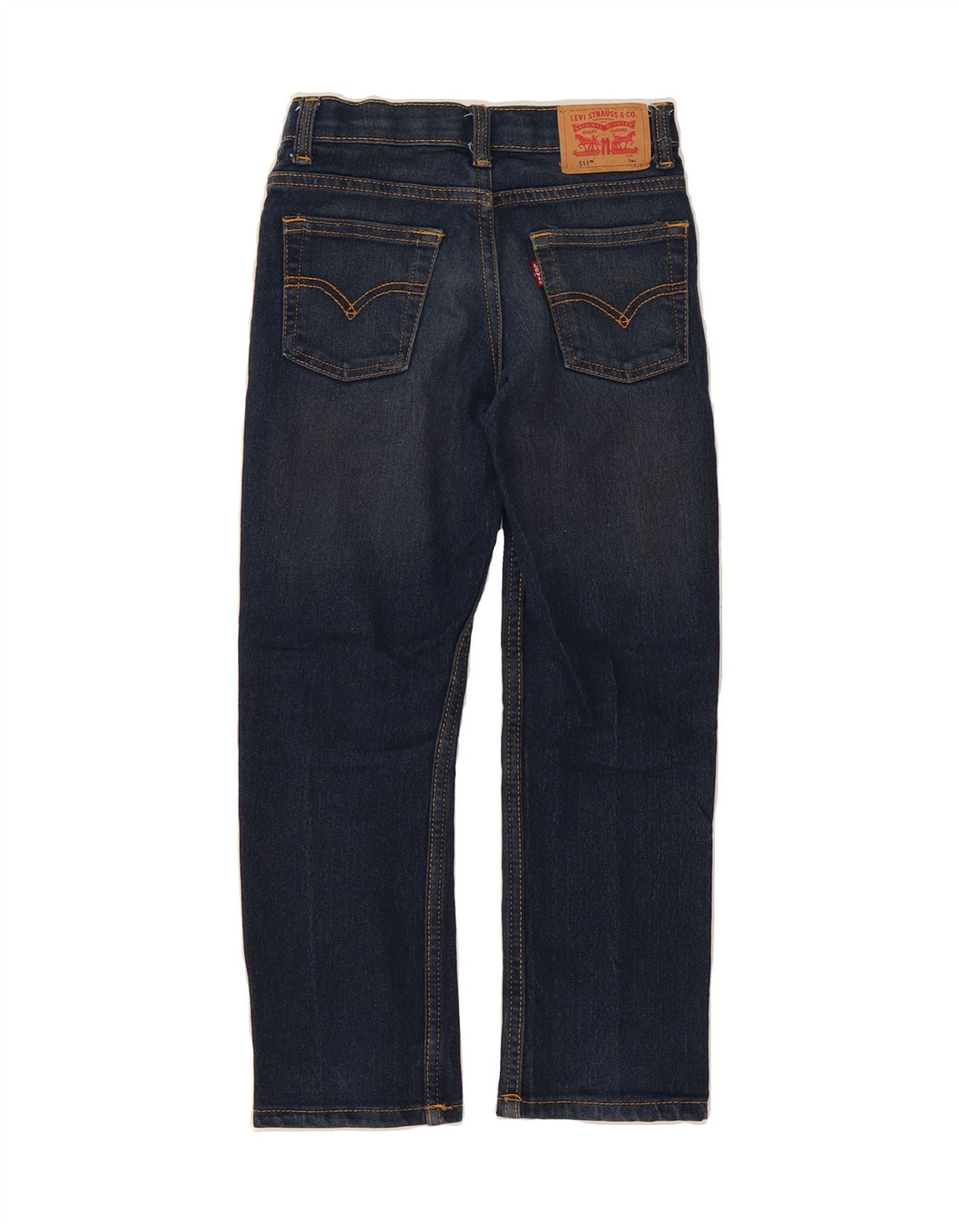 LEVI'S Boys 511 Slim Jeans 6-7 Years W22 L21 Navy Blue Cotton Vintage Levi's and Second-Hand Levi's from Messina Hembry 